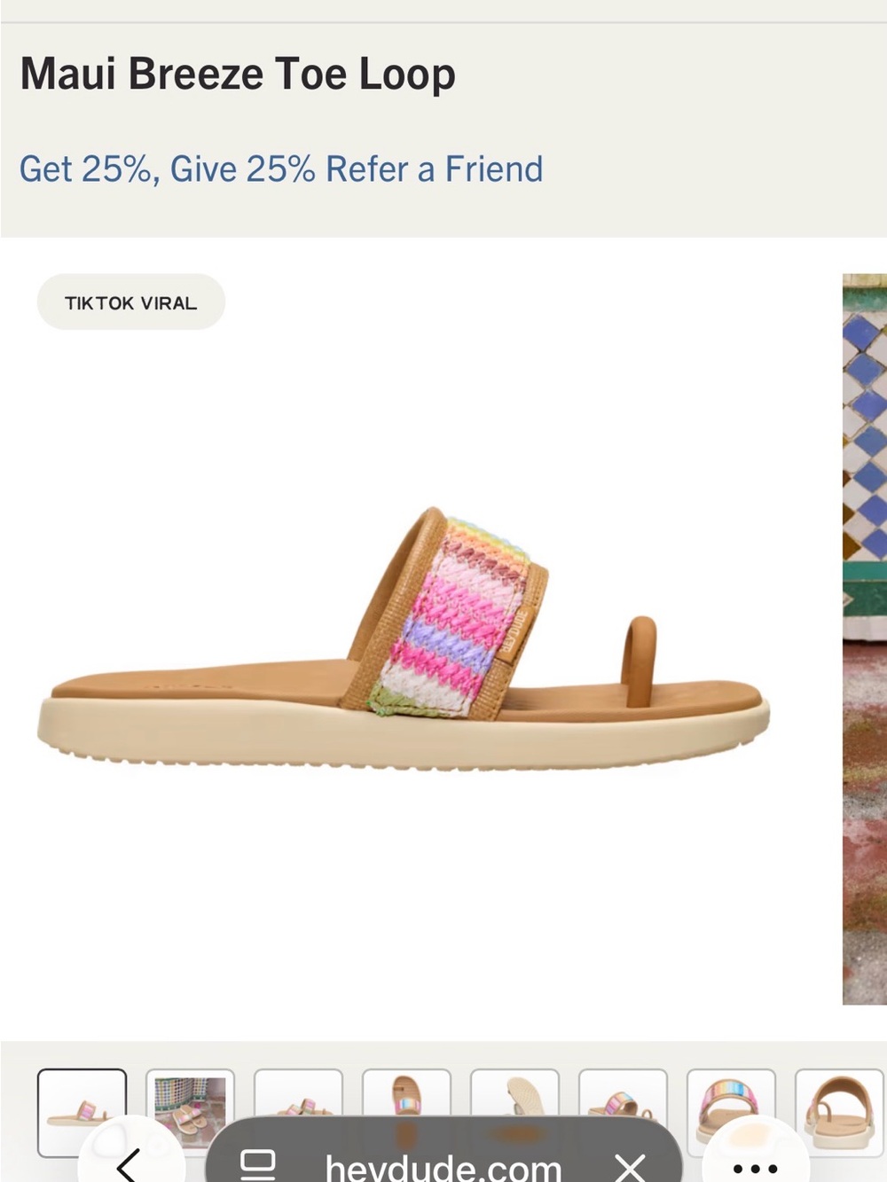Maui Breeze Toe Loop Sandal — Multicolor Crochet Strap